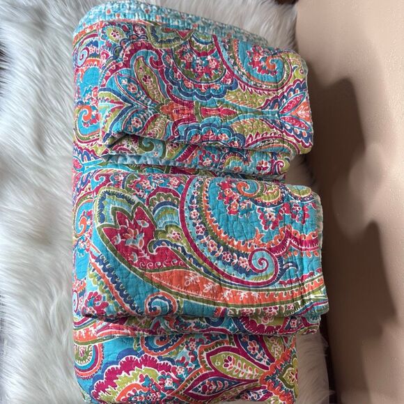 New Lake Boho Moroccan Bedspread Quilt Sham Set Reversible Coverlet Size Queen - Picture 2 of 14